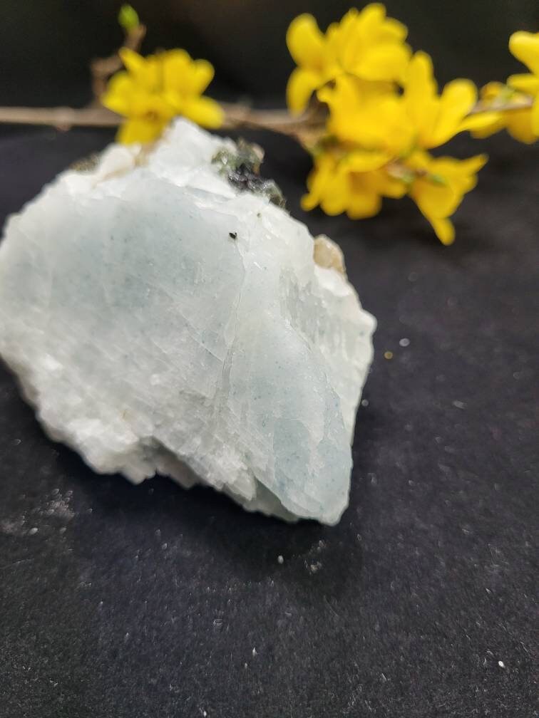 Cleavelandite with Albite, Golden Mica, Green and Black Tourmaline Chunk