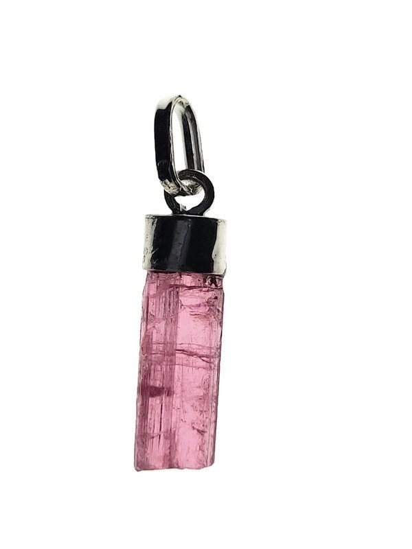 Rough newest Rose Quartz, Pink Tourmaline, Amethyst Pendant 1 3/4